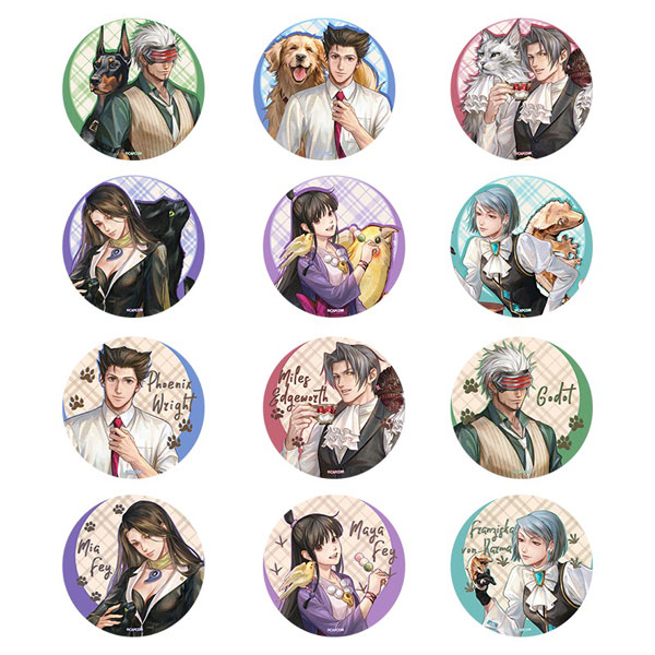 逆転裁判 動物シリーズ トレーディング缶バッジ 12個入りBOX