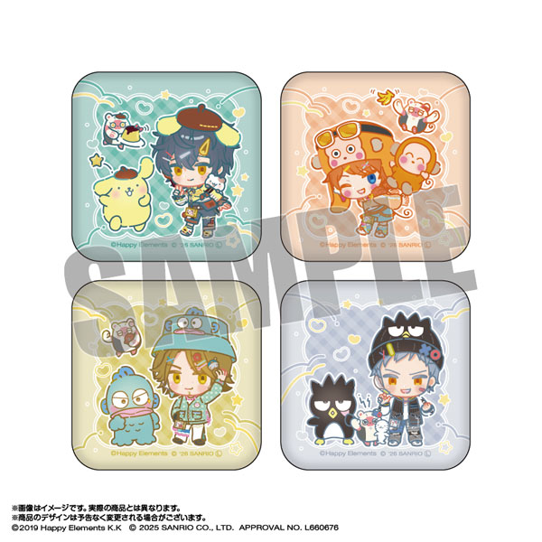 エリオスライジングヒーローズ×サンリオキャラクターズ スクエア缶バッジセット 4.イーストセクター なかよしポップコーデver.[amie]《０４月予約》