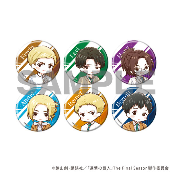 缶バッジ「TVアニメ『進撃の巨人』」02/学生服ver. グラフアートイラスト 6個入りBOX