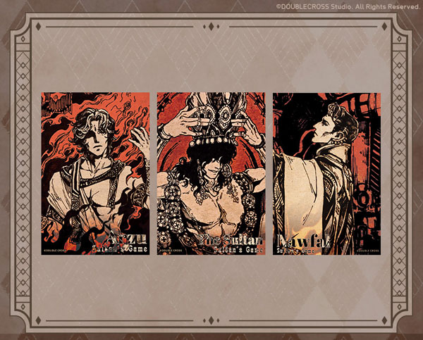 Double Cross スルタンのゲーム 壁画シリーズ メタルポストカード 3枚セット[本相文化]《０１月仮予約》