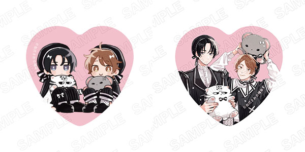 みなと商事ランドリー　ハート ハート缶バッジセット みなと商事コインランドリー BLACK＆PINK ver