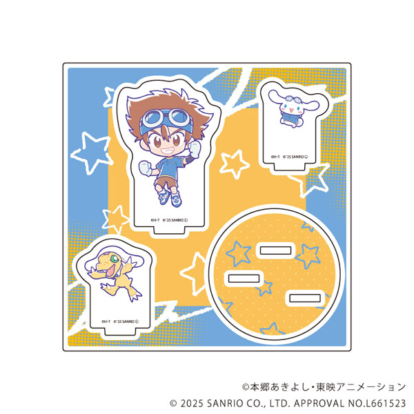 アクリルスタンドプレート デジモンアドベンチャー×サンリオキャラクターズ 八神太一＆アグモン×シナモロール(コラボイラスト)[A3]《在庫切れ》