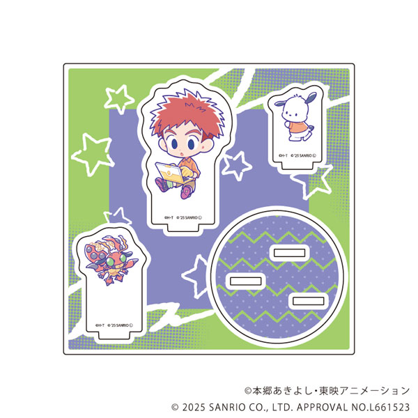 アクリルスタンドプレート デジモンアドベンチャー×サンリオキャラクターズ 泉光子郎＆テントモン×ポチャッコ(コラボイラスト)[A3]《在庫切れ》