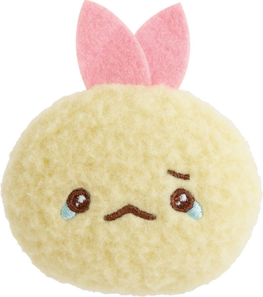 AB38708 すみっコぐらし えもじずぬいぐるみ ぬいぐるみバッジ えびてんのしっぽ