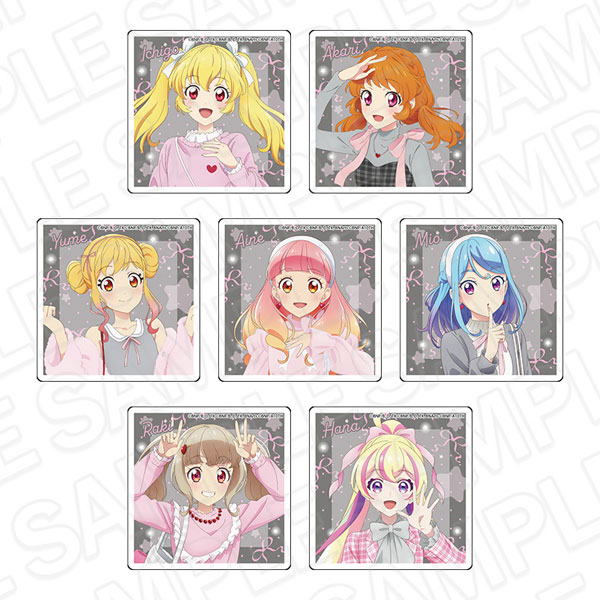 アイカツ！シリーズ トレーディングアクリルブロック ピンク×グレー ver. 7個入りセット