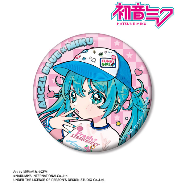 初音ミク ANGEL BLUEコラボ 描き下ろし 初音ミク Art by 甘春わすれ 100mm缶バッジ ver.A[アルマビアンカ]《０３月予約》