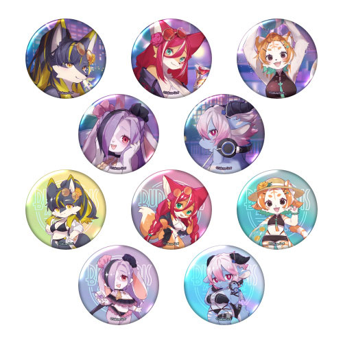 Bunnimals in night pool オーロラ缶バッジコレクション 10個入りBOX