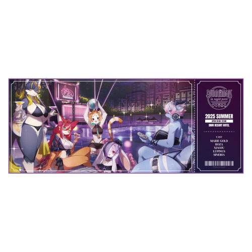 Bunnimals in night pool フェイスタオル[サクラギア]《発売済・在庫品》