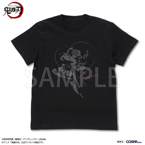 アニメ「鬼滅の刃」 甘露寺蜜璃 恋の呼吸 Tシャツ/BLACK-XL（再販）[コスパ]《０７月予約》
