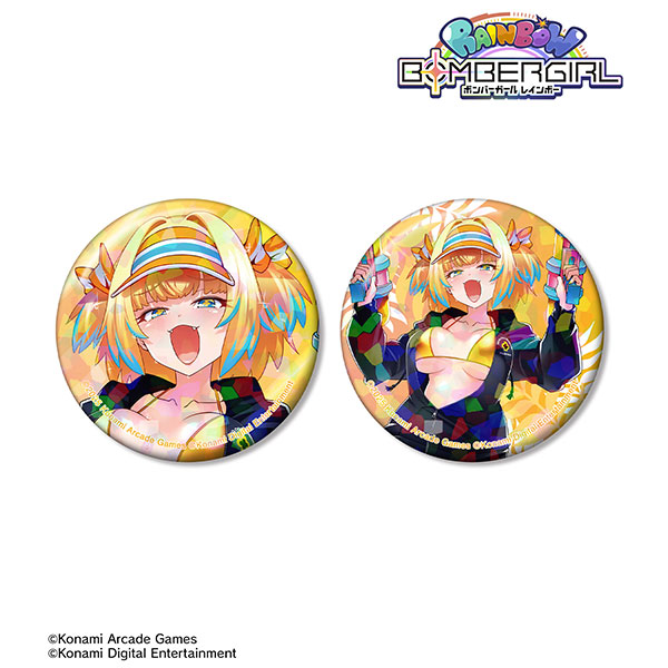 ボンバーガール レインボー 描き下ろし パイン 水着ver. ホログラム缶バッジ2個セット[アルマビアンカ]《０３月予約》