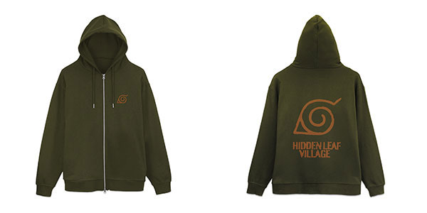 NARUTO-ナルト- 疾風伝 木ノ葉隠れの里ヴィンテージロゴ ジップパーカー/MOSS-L（再販）[コスパ]《０６月予約》