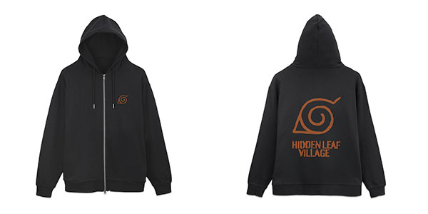 NARUTO-ナルト- 疾風伝 木ノ葉隠れの里ヴィンテージロゴ ジップパーカー/BLACK-L（再販）[コスパ]《０６月予約》