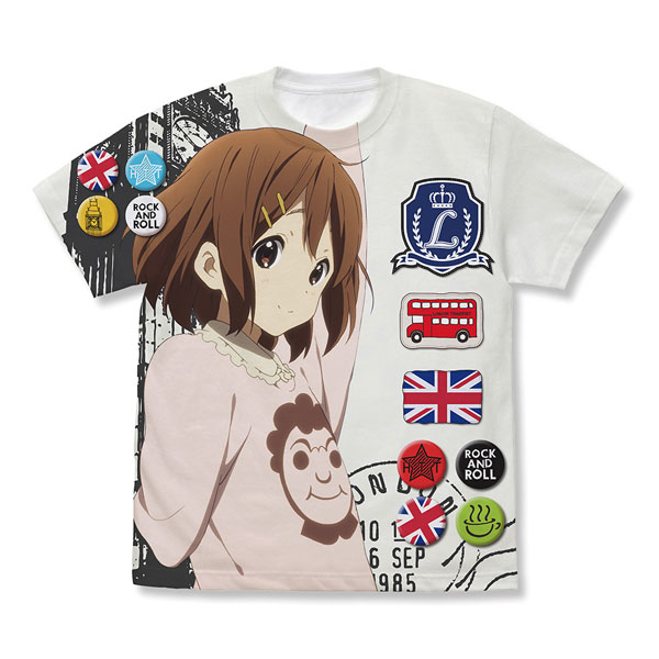 けいおん！ 平沢唯 フルグラフィックTシャツ the UK Ver./WHITE-XL