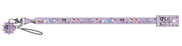 チェゴシム×サンリオキャラクターズ マスコット付きネックストラップ パープル[ティー・シー・ピー]《０４月予約》