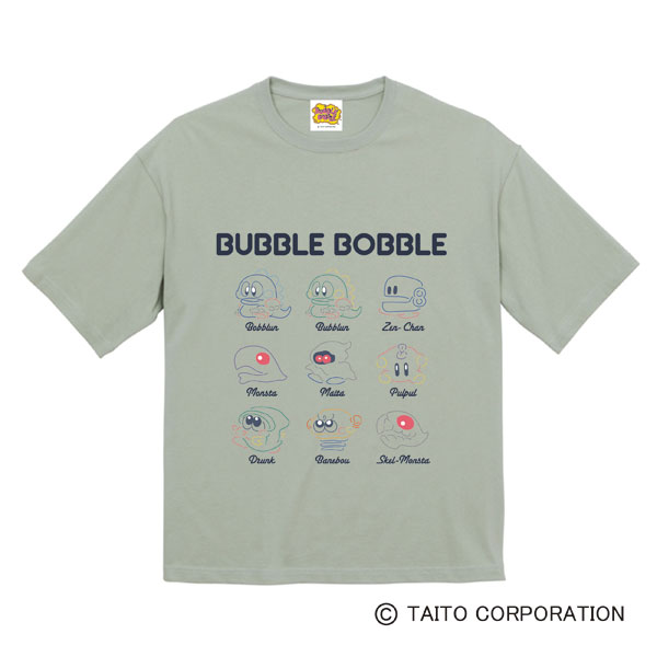 バブルボブル ビッグシルエットTシャツ セージグリーン[Lam]《発売済・在庫品》