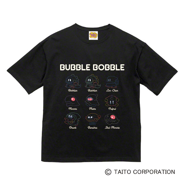 バブルボブル ビッグシルエットTシャツ ブラック[Lam]《発売済・在庫品》