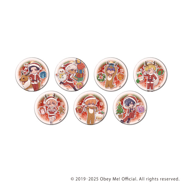 缶バッジ「Obey Me！ Nightbringer」29/クリスマスver. レトロアートイラスト 7個入りBOX