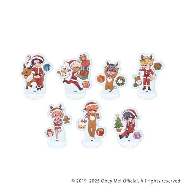 アクリルぷちスタンド「Obey Me！ Nightbringer」20/クリスマスver. レトロアートイラスト 7個入りBOX