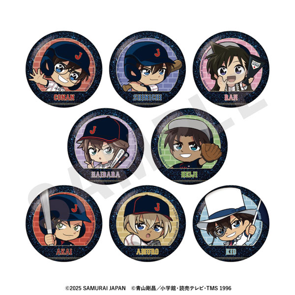 「侍ジャパン×名探偵コナン」 ミニキャラ トレーディングキラキラ缶バッジ 8個入りBOX
