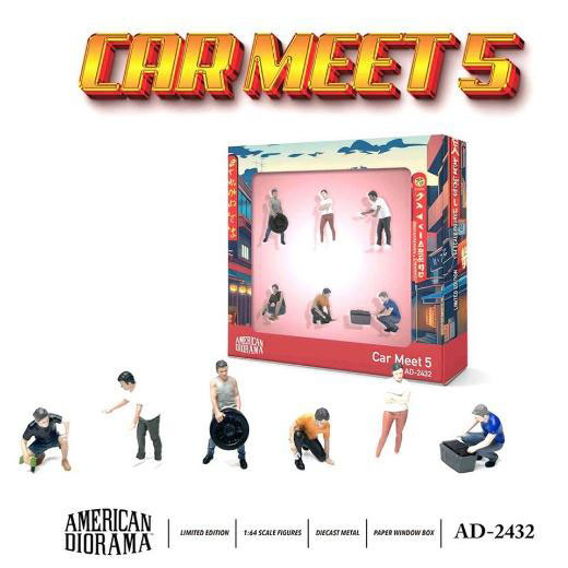 1/64 フィギュア Car Meet 5 6個セット[アメリカン・ジオラマ]《発売済・在庫品》