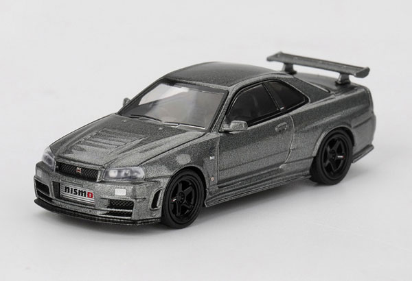 1/64 Nissan スカイライン GT-R ダークメタルグレー(NISMO BNR34 CRS バージョン)(右ハンドル)[MINI GT]《０６月予約》