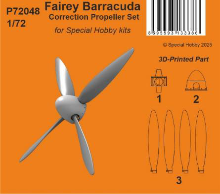 1/72 フェアリー バラクーダ 修整プロペラ (スペシャルホビー用)[CMK]《在庫切れ》