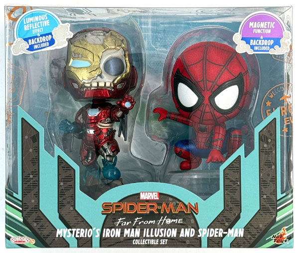 【中古】(本体B+/箱B)コスベイビー スパイダーマン：ファー・フロム・ホーム [サイズS] スパイダーマン(決めポーズ版)＆アイアンマン(ゾンビ版)〈2体セット〉 (マーベル・オールスターズ限定)[ホットトイズ]《発売済・在庫品》