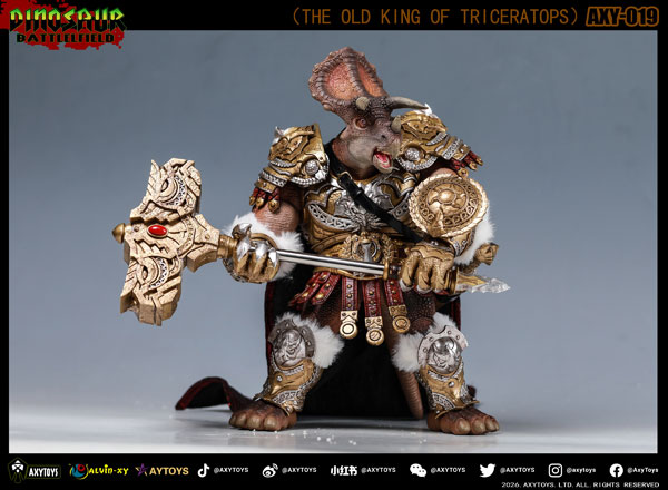 ダイナソー・バトルフィールドシリーズ トリケラトプス AXY-019(旧国王) 1/9スケール 可動フィギュア 豪華版[AXYTOYS]【送料無料】《０９月仮予約》