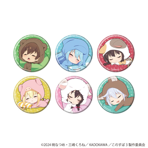 缶バッジ「この素晴らしい世界に祝福を!3」08/アニマルパジャマver. ミニキャライラスト 6個入りBOX