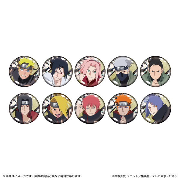 NARUTO-ナルト- 疾風伝』 金屏風柄缶バッジ 10個入りBOX[清水産業