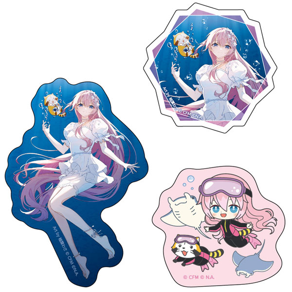 初音ミク×ラスカル 2025 きらきらクリアステッカー3枚セット 巡音ルカ