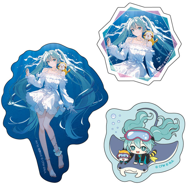 初音ミク×ラスカル 2025 きらきらクリアステッカー3枚セット 初音ミク