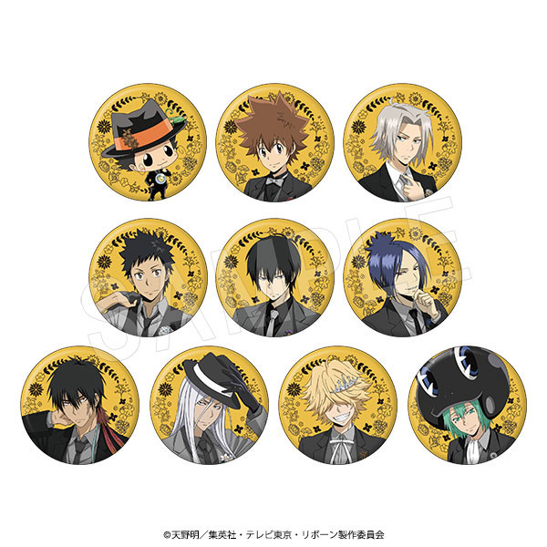 家庭教師ヒットマンREBORN！ トレーディンググリッター缶バッジ 黒