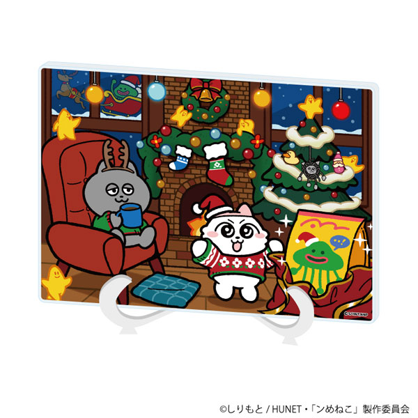 アクリルアートボード(A5サイズ)「ンめねこ」01/暖炉ver(描き下ろしイラスト)[A3]《０３月予約》