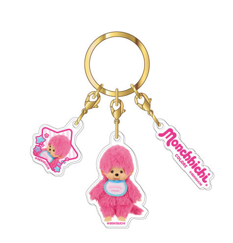 3連アクリルキーホルダー モンチッチ Vol.2 01 モンチッチCOLORS ベリーピンク[バンダイ]《０４月予約》