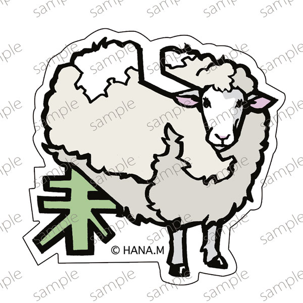 ガスコイン・ステッカー No.3 『干支と猫』ヒツジ[ガスコイン・カンパニー]《発売済・在庫品》