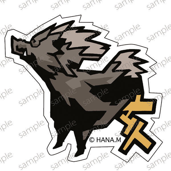 ガスコイン・ステッカー No.3 『干支と猫』イノシシ[ガスコイン・カンパニー]《発売済・在庫品》