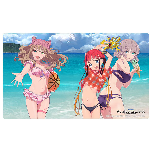 [グリッドマン ユニバース]描き下ろしラバーマット(南夢芽＆飛鳥川ちせ＆ムジナ/水着)[カーテン魂]《０５月予約》