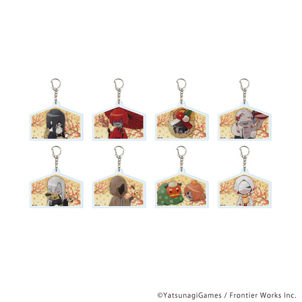 アクリルキーホルダー「文字化化」01/正月ver. グラフアートイラスト 8個入りBOX