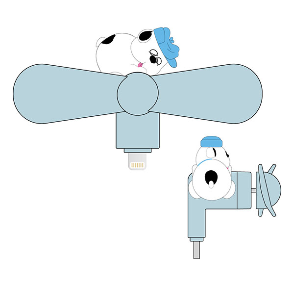 ピーナッツ コネクタ付きミニクールファン(Lightning) オラフ[グルマンディーズ]《０４月予約》