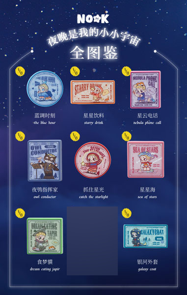 BLINDBOX Nook ナイトシリーズ 看板ライトマグネット 8個入りBOX[52TOYS]《０４月仮予約》