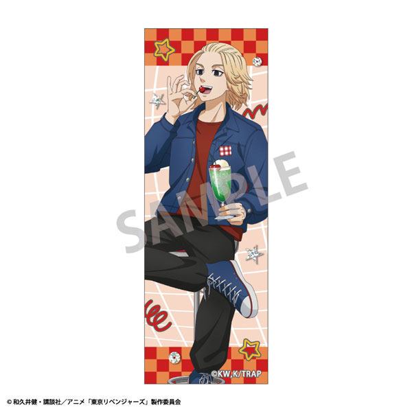 東京リベンジャーズ ロングスクエア缶バッジ 佐野万次郎 Welcome diner[カミオジャパン]《０４月予約》