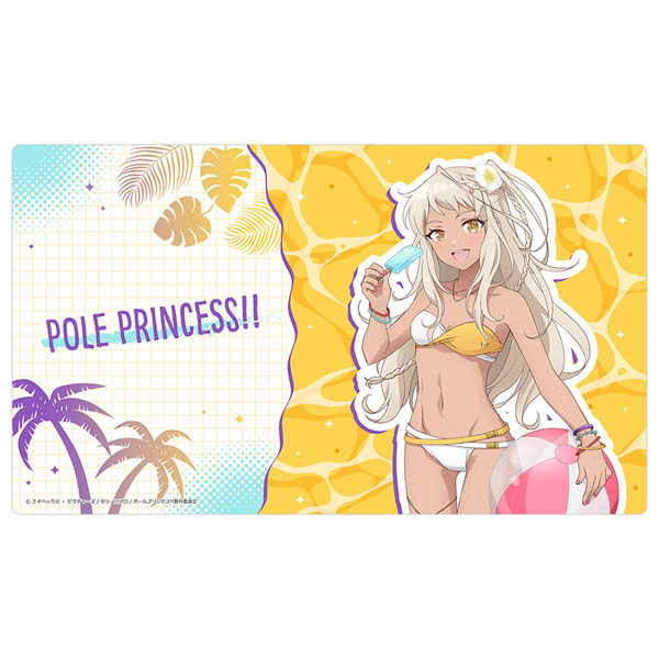 [ポールプリンセス！！]描き下ろしラバーマット(西条リリア/水着)[カーテン魂]《０５月予約》