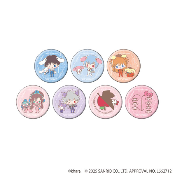 缶バッジ「エヴァンゲリオン×サンリオキャラクターズ」01/コラボイラスト 7個入りBOX