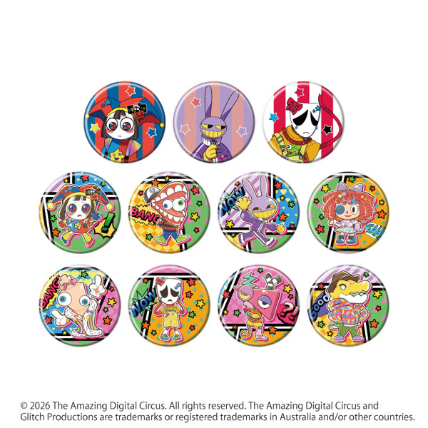 缶バッジ「アメイジング・デジタル・サーカス」02/カラフルver. 描き起こしイラスト 11個入りBOX
