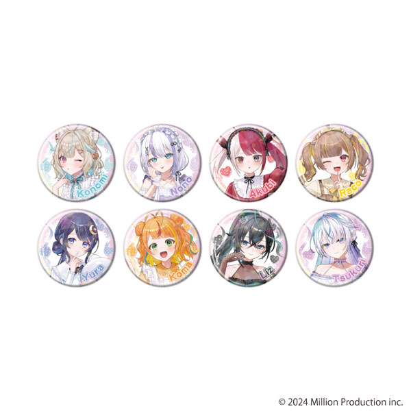 ホログラム缶バッジ(57mm)「Million Production」01/dreamy ver. 描き起こしイラスト 8個入りBOX