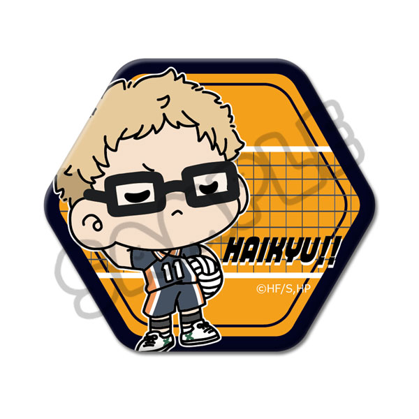 「ハイキュー！！」第8弾 六角形缶バッジ(mochocho) M-VC(月島蛍)[シンクイノベーション]《０４月予約》