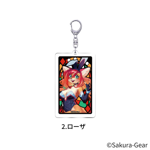 『Bunnimals』ステンドグラス風アクリルキーホルダー ローザ[サクラギア]《発売済・在庫品》