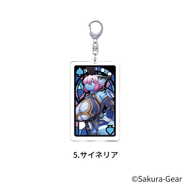 『Bunnimals』ステンドグラス風アクリルキーホルダー サイネリア[サクラギア]《発売済・在庫品》