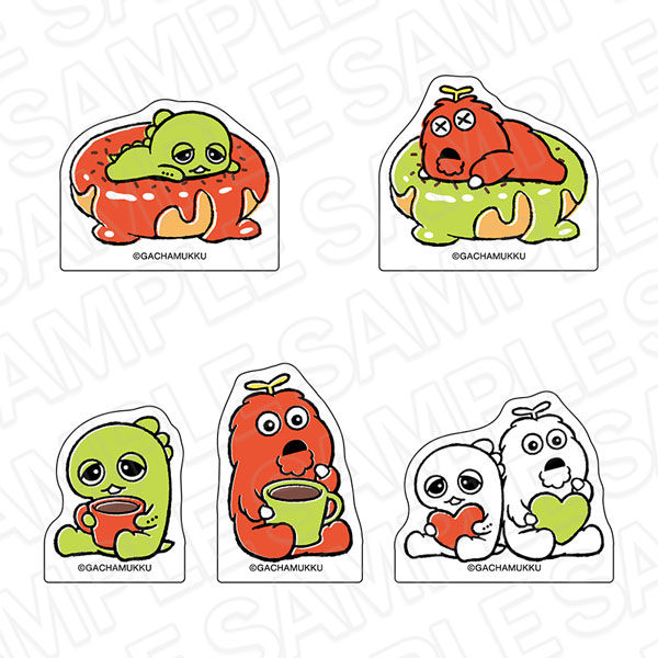 ガチャピン・ムック アクリルクリップ(ランダム) COFFEE ver. 5個入りセット